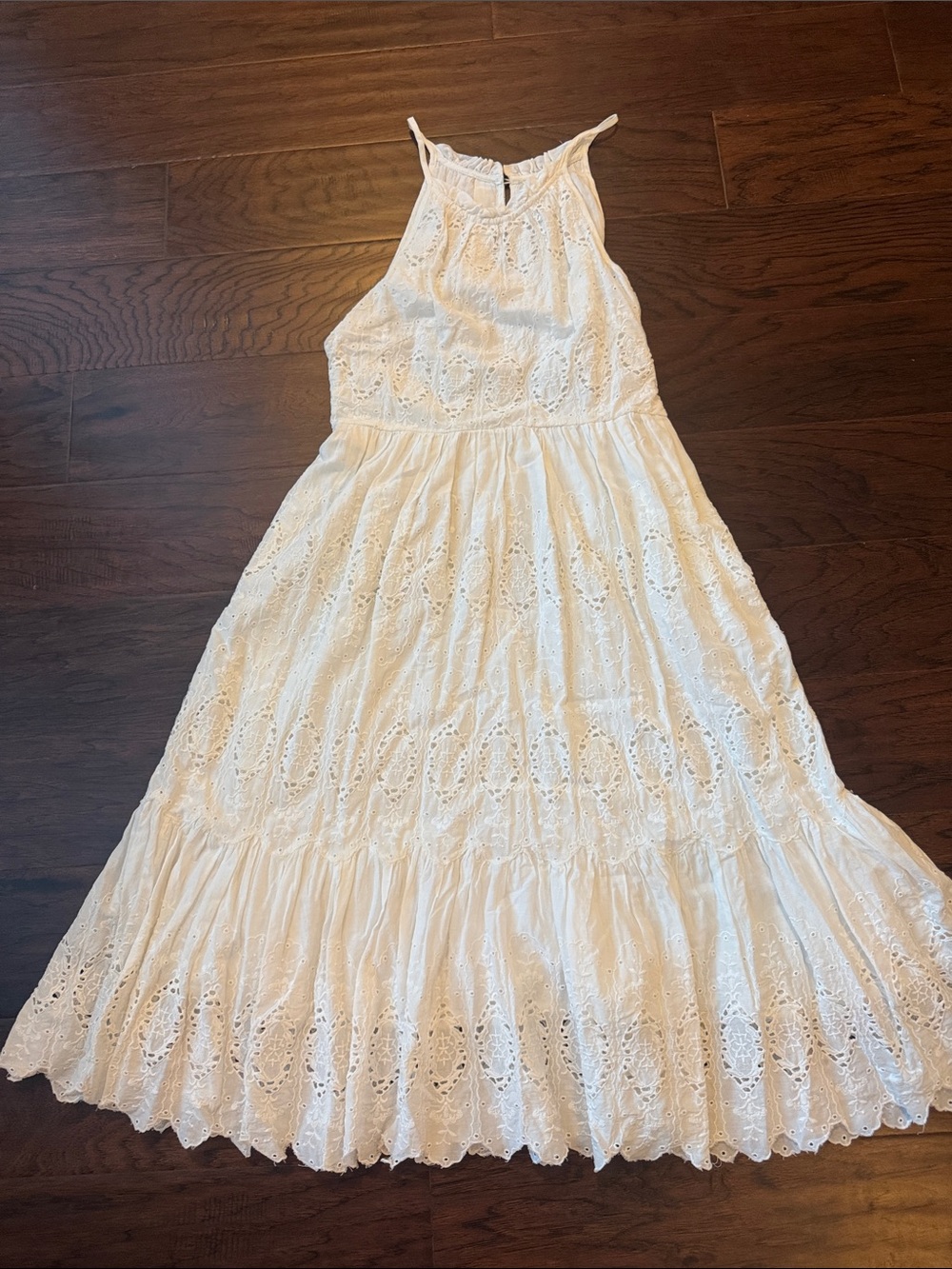 Maeve White Eyelet Maxi Dress